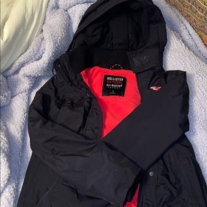 navy blue hollister jacket